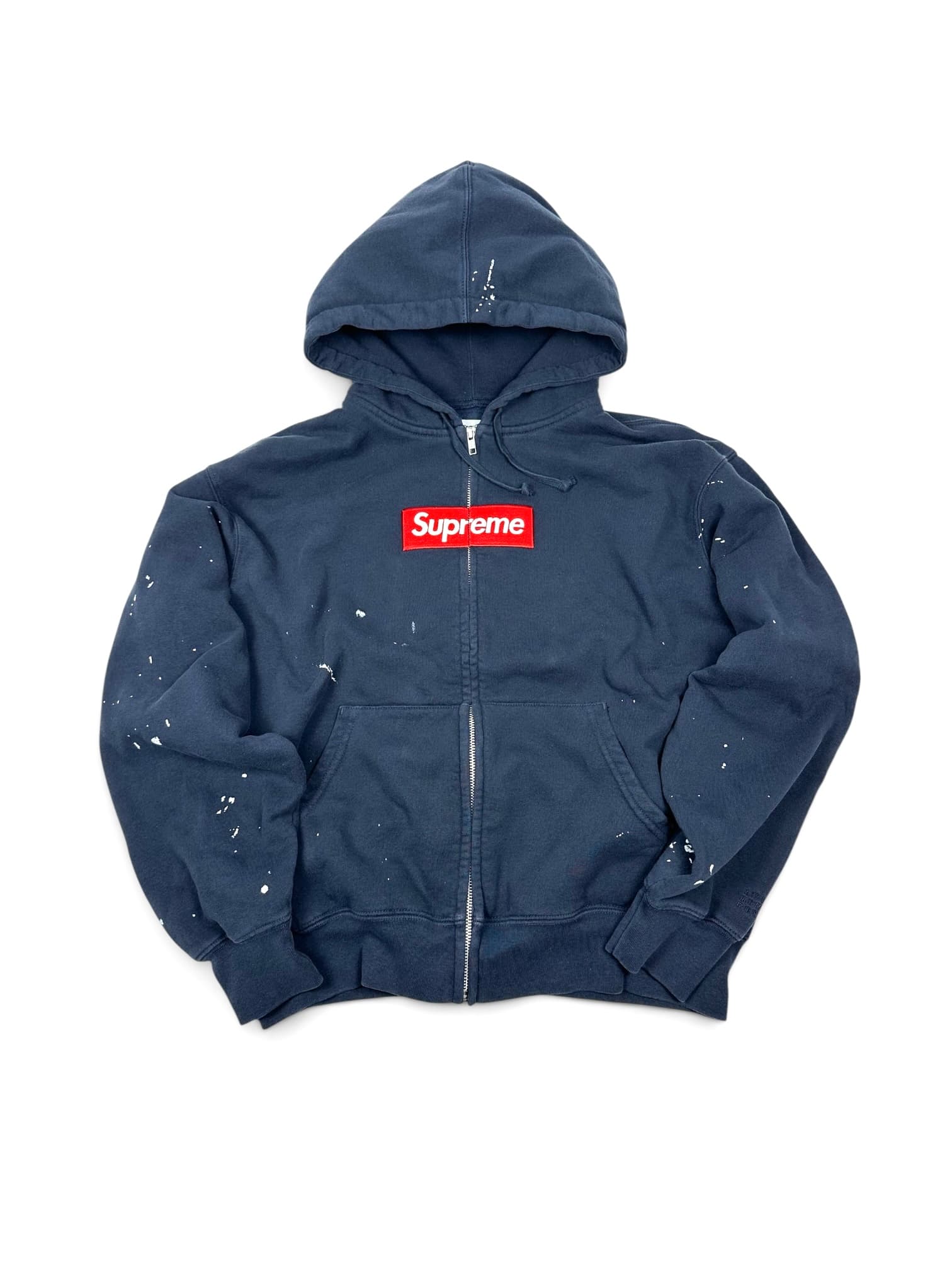 Supreme MM6 Maison Margiela Box Logo Zip Up Hooded Sweatshirt (blue) — photo 1