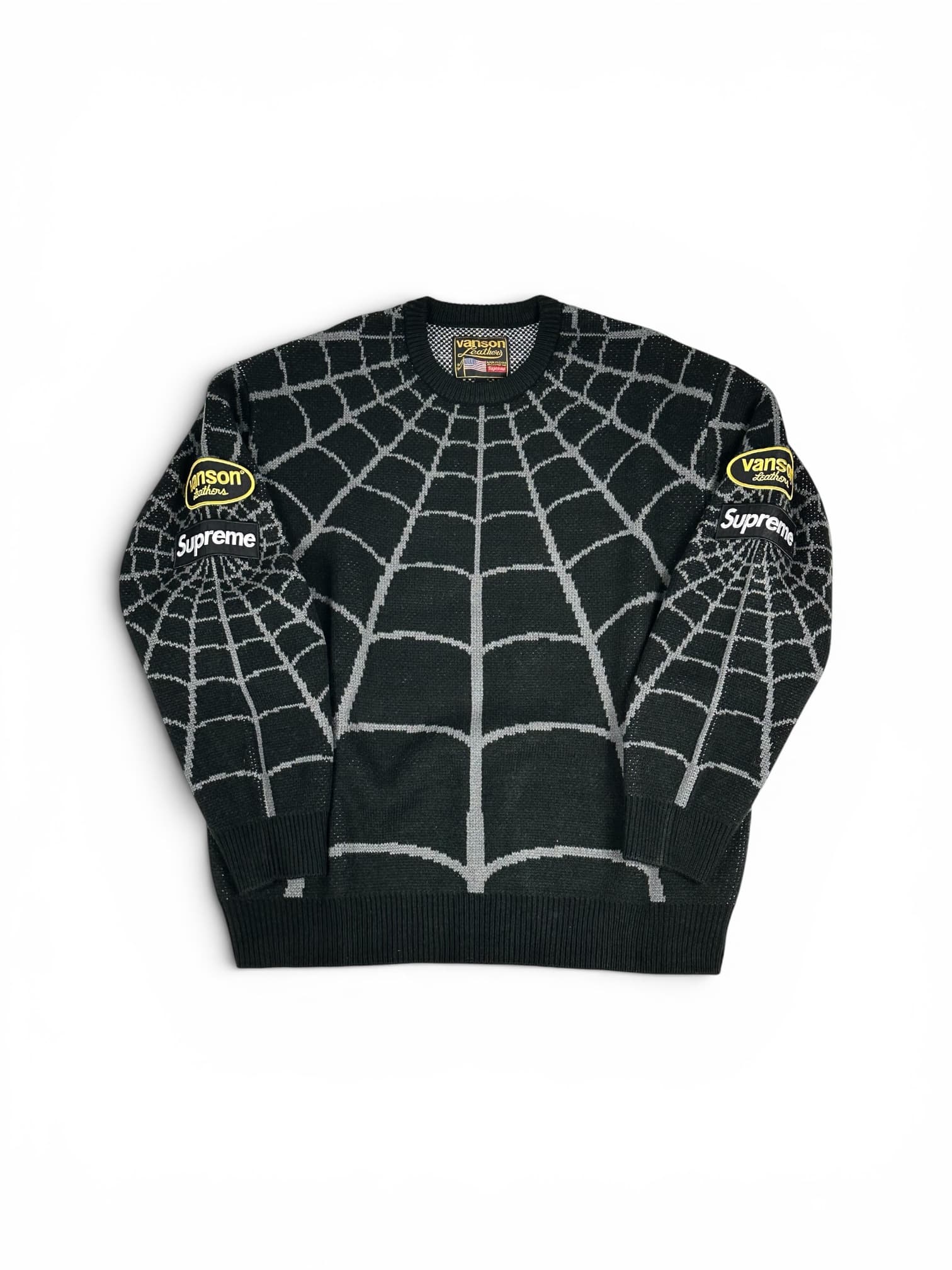 Supreme x Vanson Leathers Spiderman Sweater (black) — photo 1